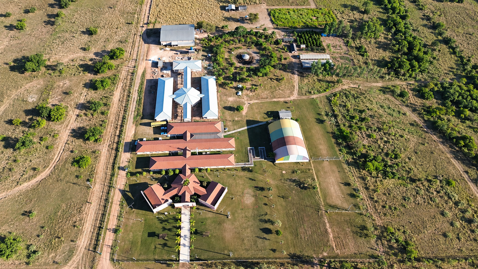 Vista aérea da Escola Agrícola Terra Nova